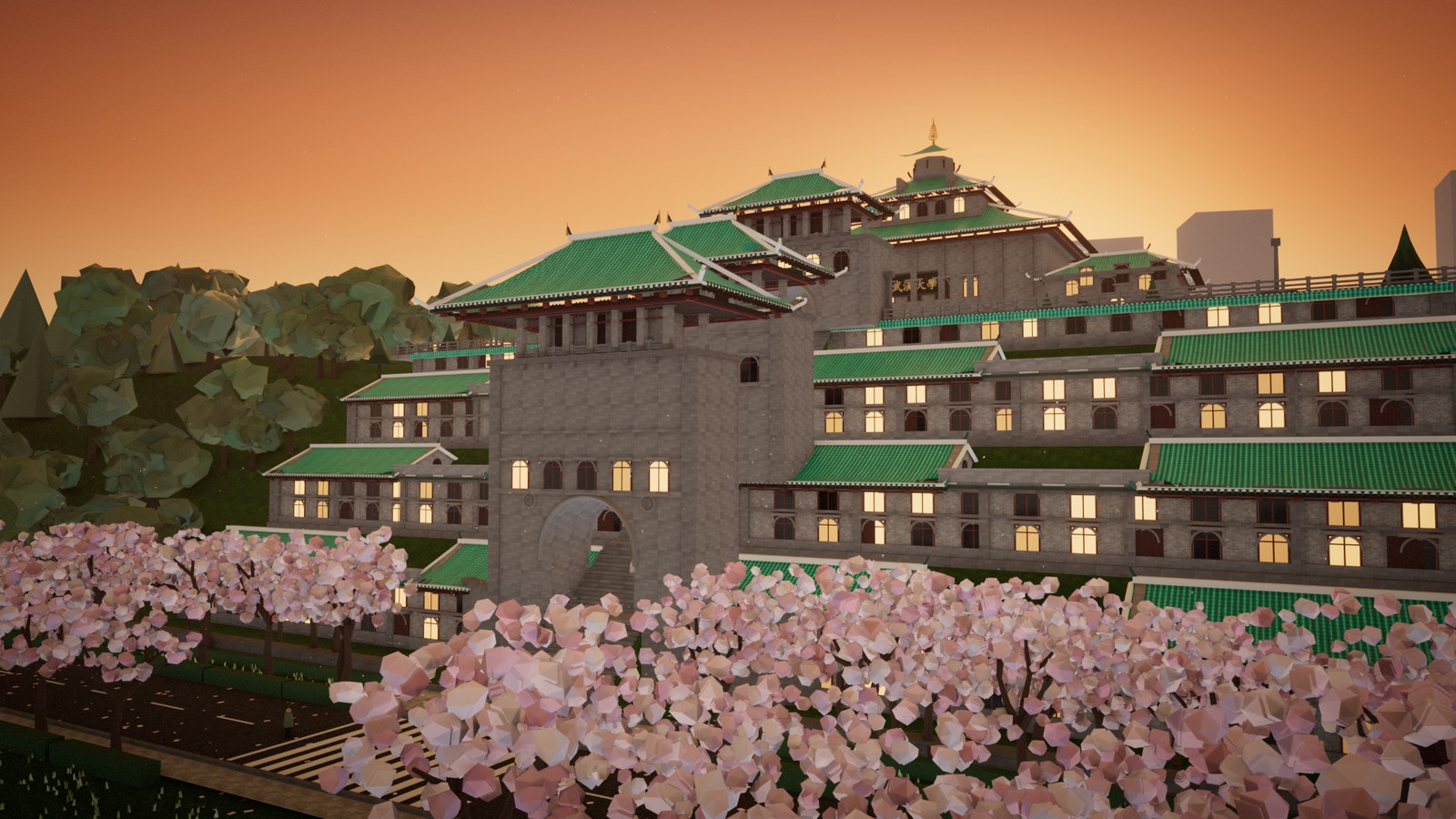 Blender 重建版黄昏全景